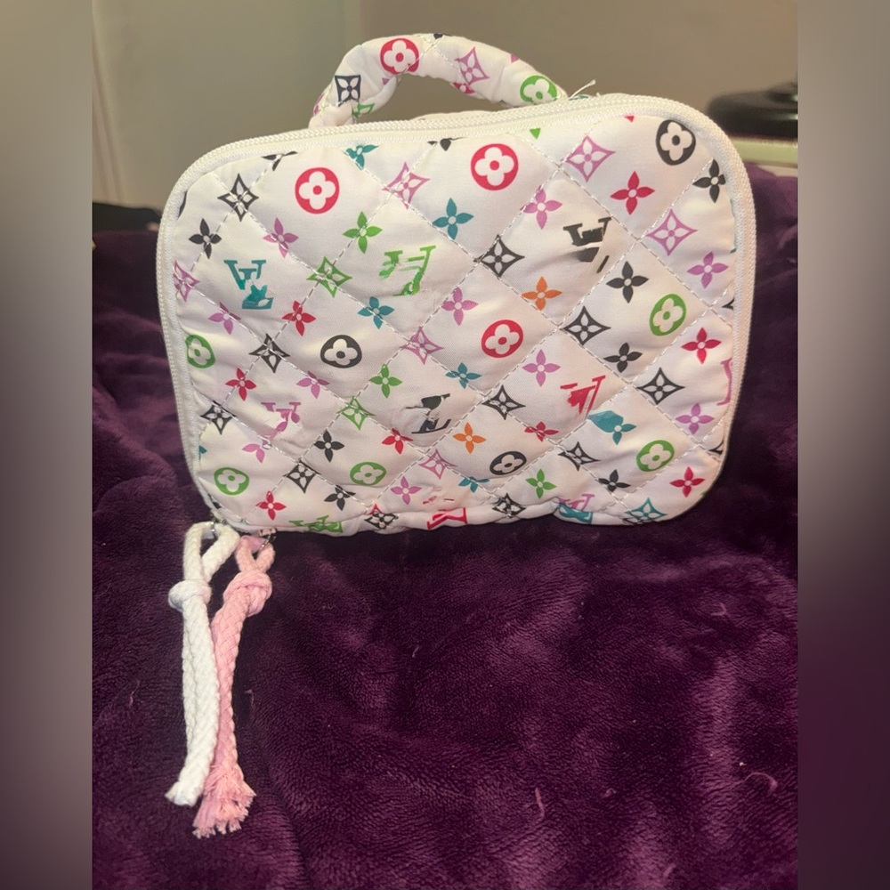 Multicolor Quilted Cosmetic Bag